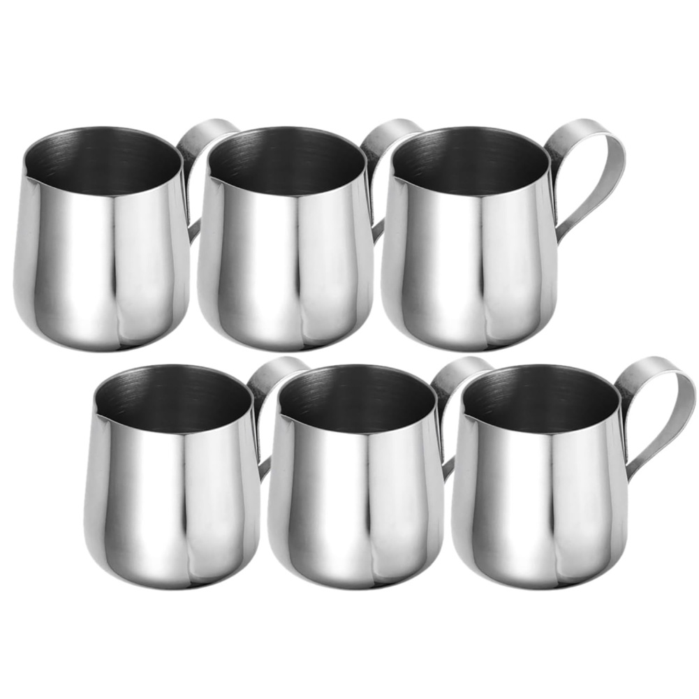 Pour Spout Pitcher - 6パック ステンレススチール クリーマーピッチャー ドリップレス注ぎ口付き ミルクチョコレート ハニー注ぎ用