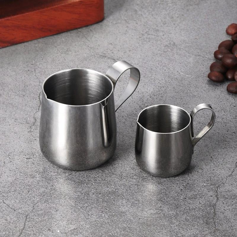 Pour Spout Pitcher - ステンレス鋼コーヒーミルク泡立てピッチャー計量カップ注ぎ口付きエスプレッソクリーマーラテアートカップコーヒーウェア