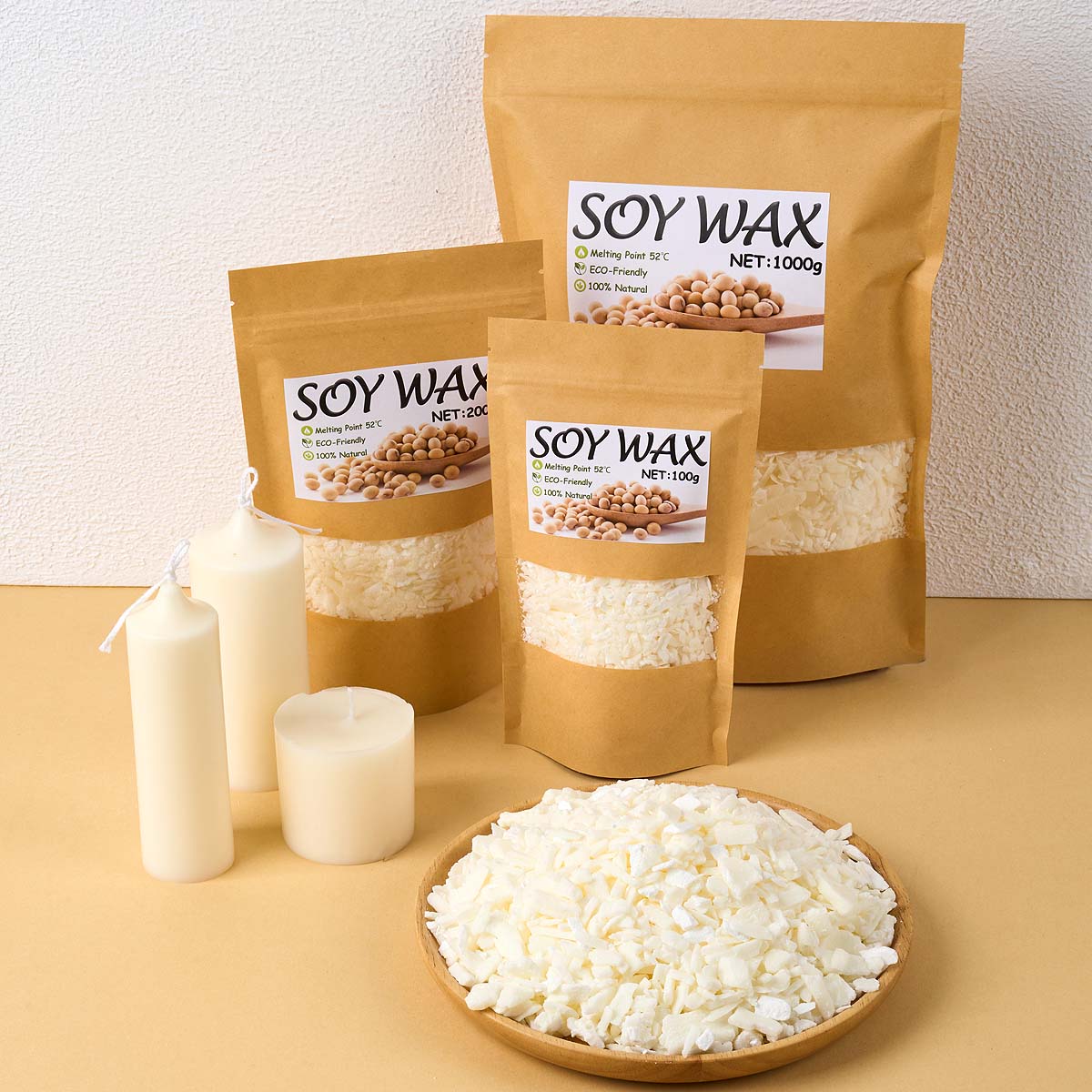 Candle Supplies Wholesale - 1 ポンドピュアホワイト大豆ワックス DIY 手作りキャンドル工芸品 100% 無添加香りキャンドル原料作成用品キット