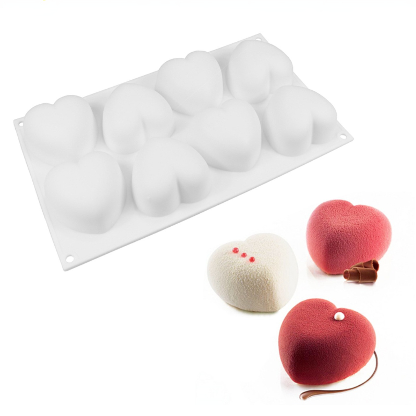 Candle Supplies Wholesale - ラブハートシリコーン石鹸型手作りキャンドル作成キット Diy チョコレートアイス石鹸石膏樹脂ケーキデコレーションベーキングツール