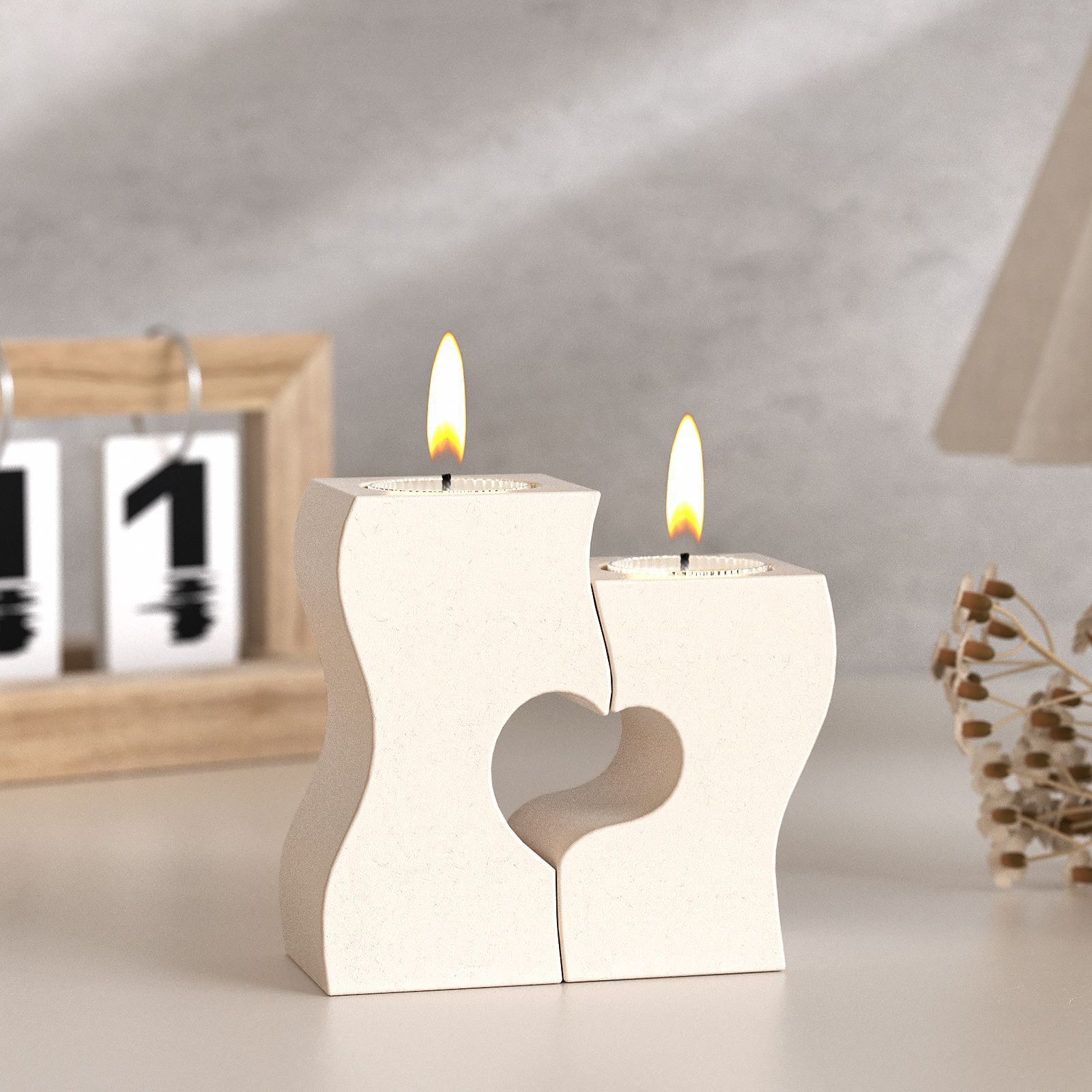 Candle Supplies Wholesale - S ハート燭台シリコーン金型 DIY キャンドルホルダー石膏石膏セメント型クラフトウェディングギフト注ぐ UV 樹脂作成ツール