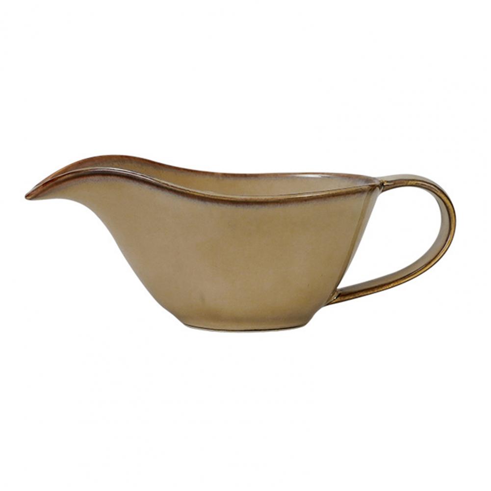 Pour Spout Pitcher - ソースディスペンサー セラミックソースピッチャー ハンドル付きセラミックソースカップ 汚れのない注ぎ込み用の広い注ぎ口 食器洗い機で洗浄可能で提供に適しています