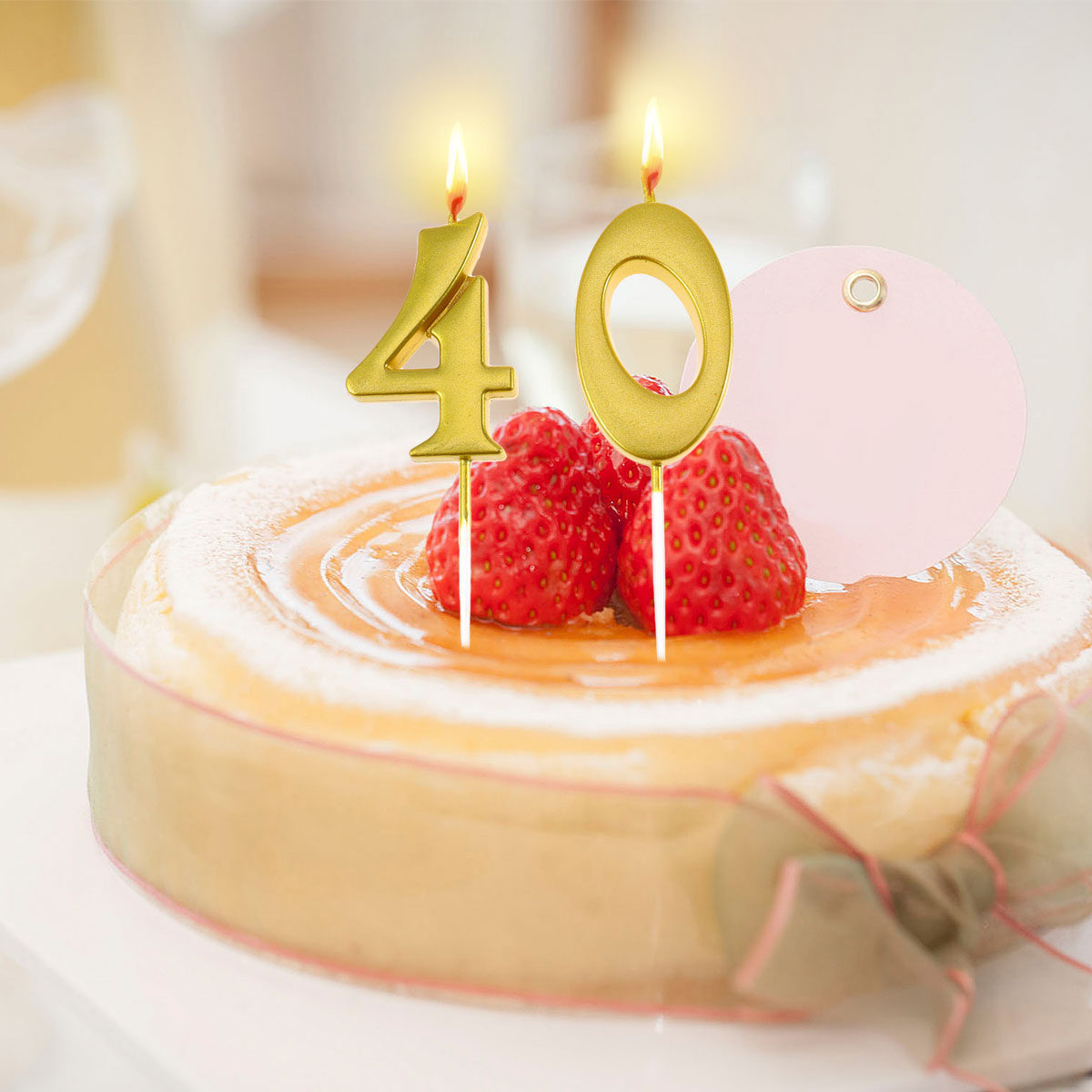 安全なエコパラフィン製の金色の数字「40」のバースデーキャン - Candle Supplies In のレビューと価格