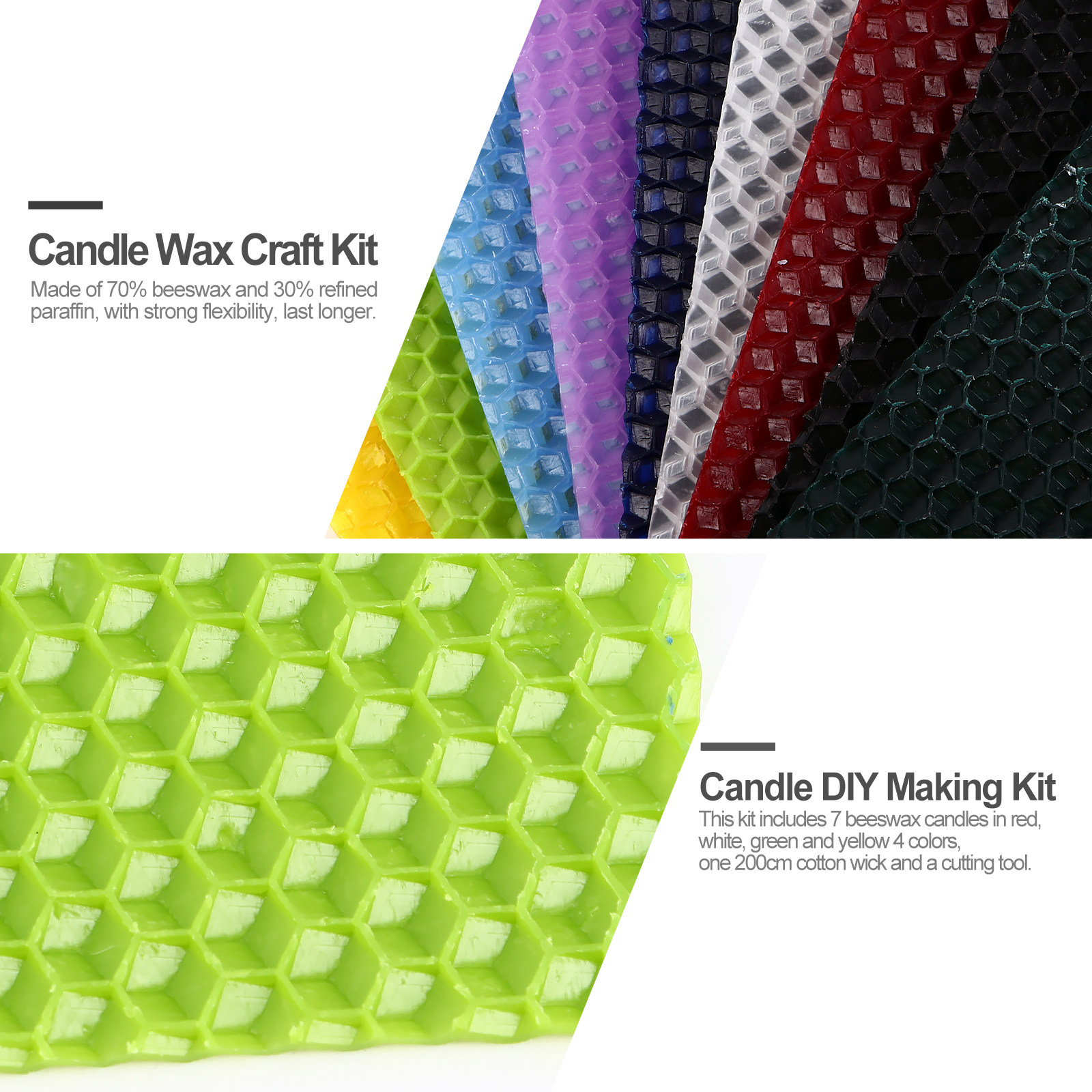 9枚入り蜜蝋シートDIYキット、クリエイティブなワックスロー - Beeswax Sheet Roll のレビューと価格