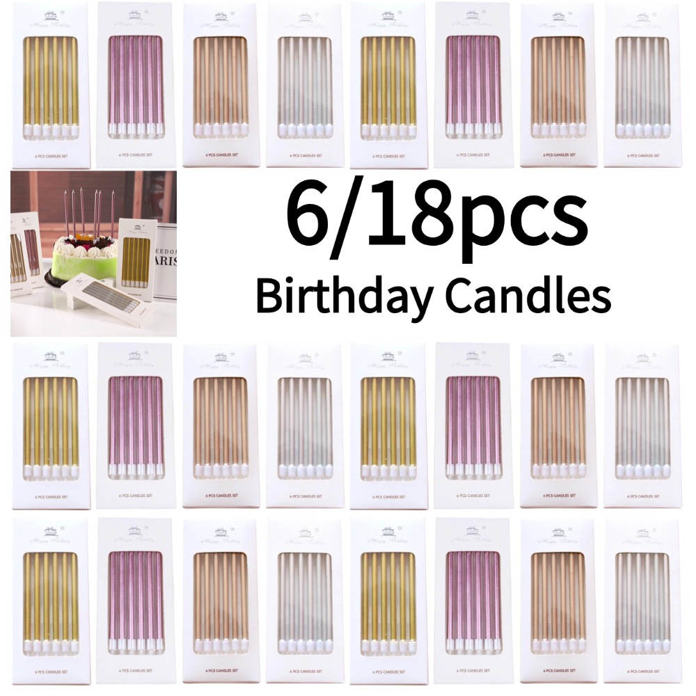 6/18個入り メタル ゴールド シルバー 誕生日キャンドル - Candle Supplies In のレビューと価格