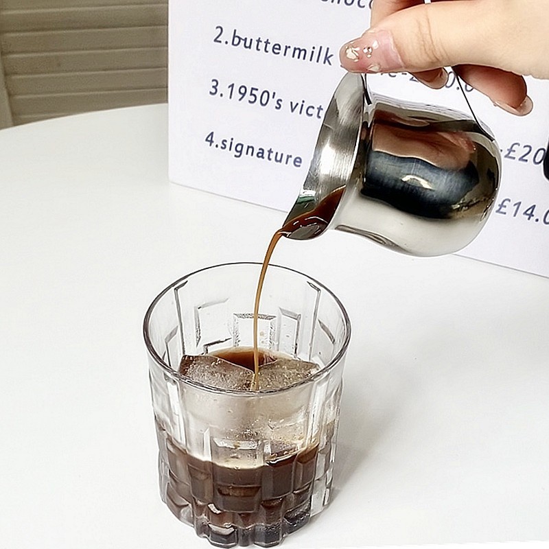 2/3/5/7オンスコーヒーミルク泡立てピッチャーカップスチ - Pour Spout Pitcher のレビューと価格