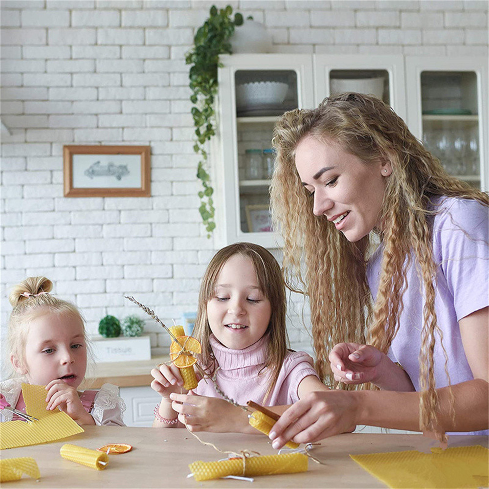 12枚入り蜜蝋薄板キット DIYハニカム手作りキャンドルロー - Beeswax Sheet Roll のレビューと価格