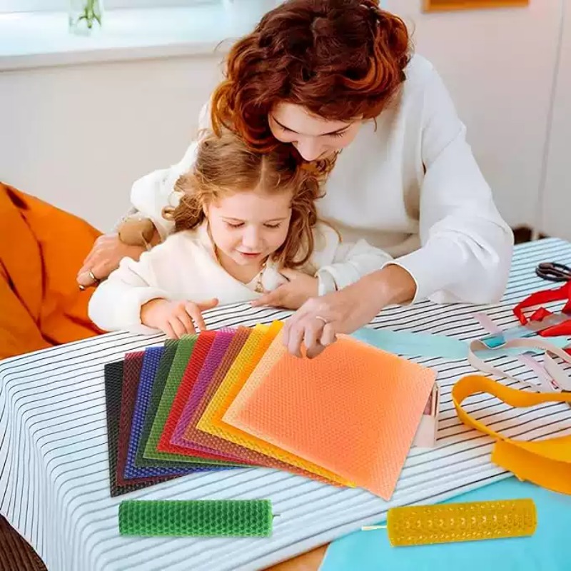 20cm×20cmのカラー蜜蝋シート20枚入り。手作りキャン - Beeswax Sheet Roll のレビューと価格