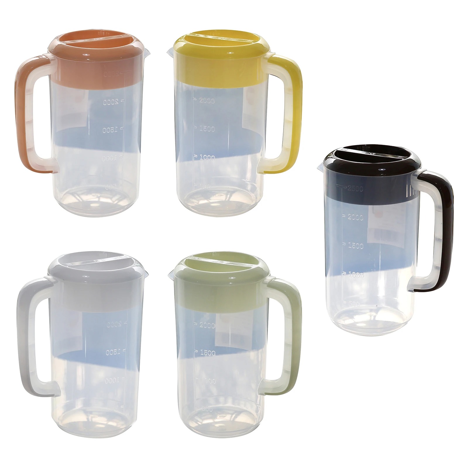 2500ML大型冷蔵庫用ウォータージャグ、計量機能付き飲料デ - Pour Spout Pitcher のレビューと価格