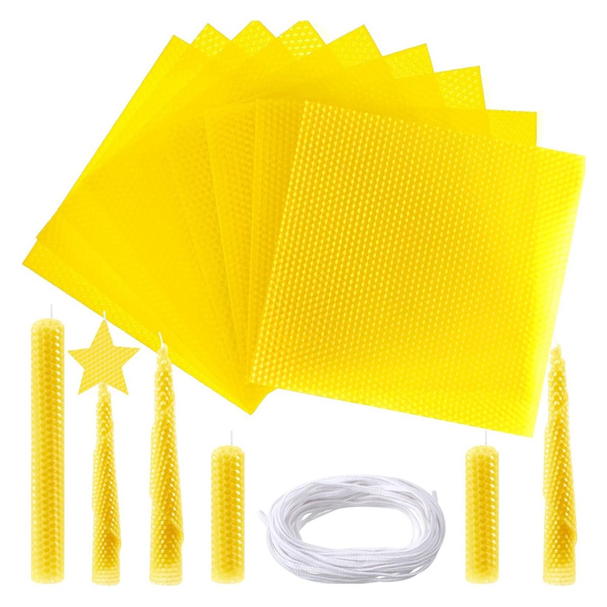 N94R 24個入り蜜蝋キャンドル作成キット、8×8インチの - Beeswax Sheet Roll のレビューと価格